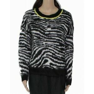 Love by Design Fuzzy Zebra Print Knit Pullover Sweater Long Sleeve X-Large